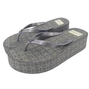 BCBGeneration Gray Floral Platform Sandals